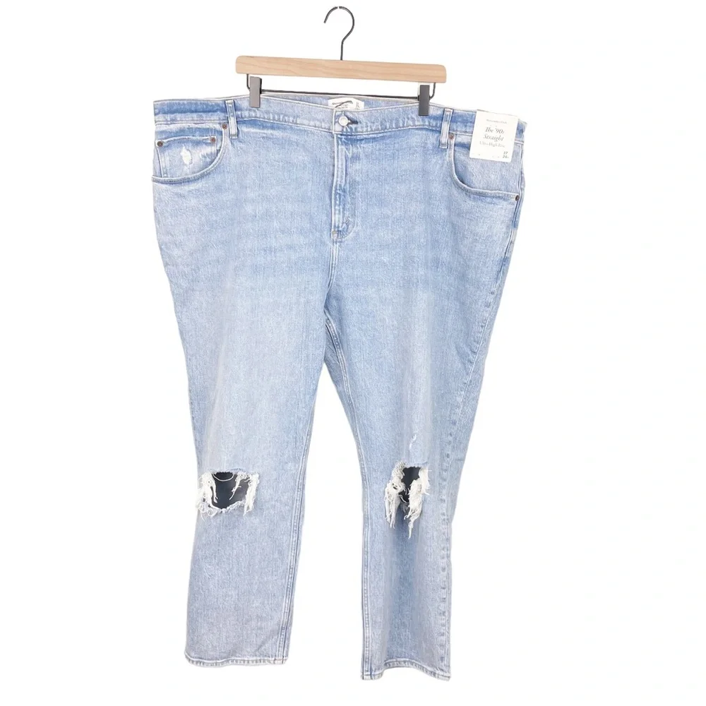 NEW Abercrombie and Fitch The 90s Straight Ultra High Rise Jean Plus Size 24S 37